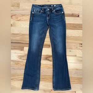 Miss Me Mid-Rise Bootcut Jeans | Size 29 | Dark Wash Designer Denim